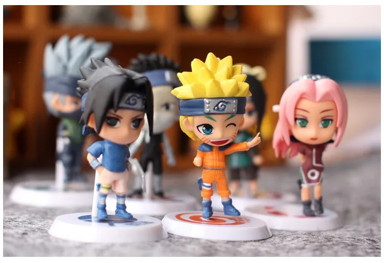 Action Toy Figure Naruto Sasuke Kakashi Figure Set Classic Japanese Anime Figurine Resin Model Builiding Quality Toys For Boys