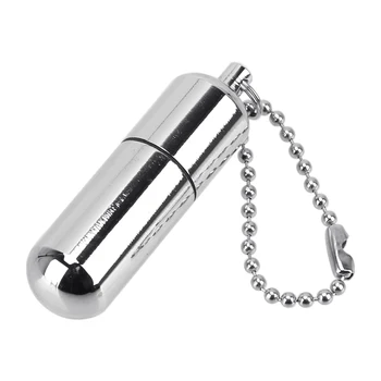 

LEEPEE Inflated Keychain Capsule Gasoline Lighter Recyclable Grinding Wheel Petrol Mini Kerosene Lighter Car Key Ring