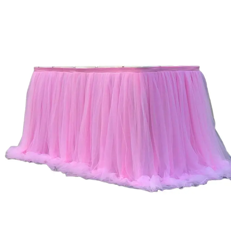 Lace Material Table Skirt Princess Party Decoration Baby Girl Birthday Decor Table Skirt Wedding Tablecloth for Tables
