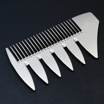 

2 In 1 Multifunction Beard Comb Wide Tooth Retro Home Pocket Size Short Tool Dual Sided Hairdressing Styling Zinc Alloy