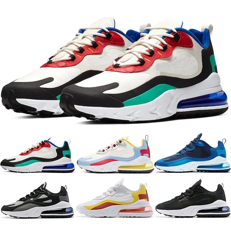 

Hot react men running shoes high quality BAUHAUS optical triple black fashion women men trainer breathable sport sneakers