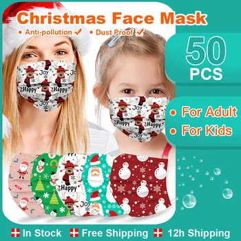 

Kids Christmas Medical Face Mask Mascarilla Children Adult Disposable Surgical Face Mask Industrial 3Ply Ear Loop mask fast ship