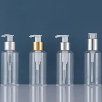 

2020 new 100pcs 100ml transparent emulsion bottle shoulder shoulder pet hand sanitizer body bottled body milk pressed bottle