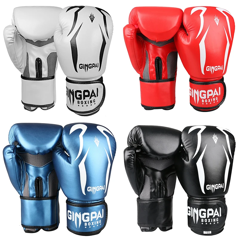 Профессиональные боксерские перчатки GINGPAI разноцветные Перчатки MMA Muay Thai Sanda