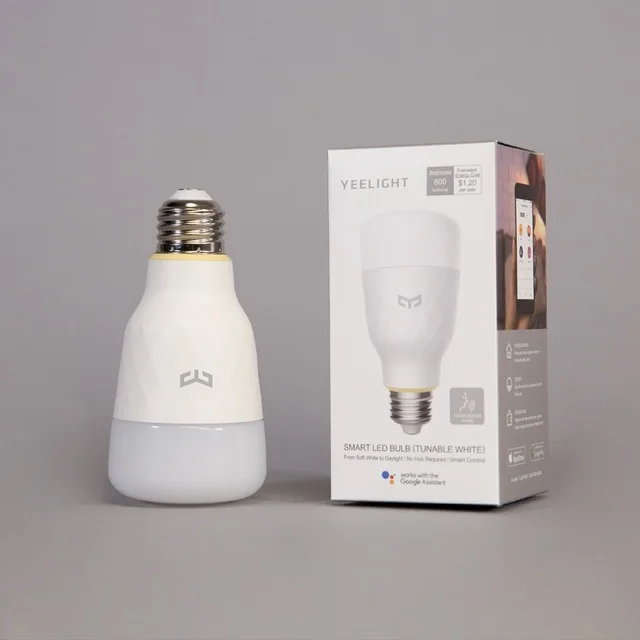 Лидер продаж, новая версия Xiaomi Yeelight Смарт светодиодный лампы E27 10 Вт 800lm WI-FI лампа для настольной лампы Спальня через приложение дистанционного Управление белый/цветная(RGB - Цвет: white version