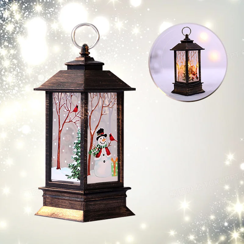 Santa Claus Snowman Lantern Light Merry Christmas Decor For Home Christmas Tree Ornament Xmas Gifts Navidad 2021 New Year 2022