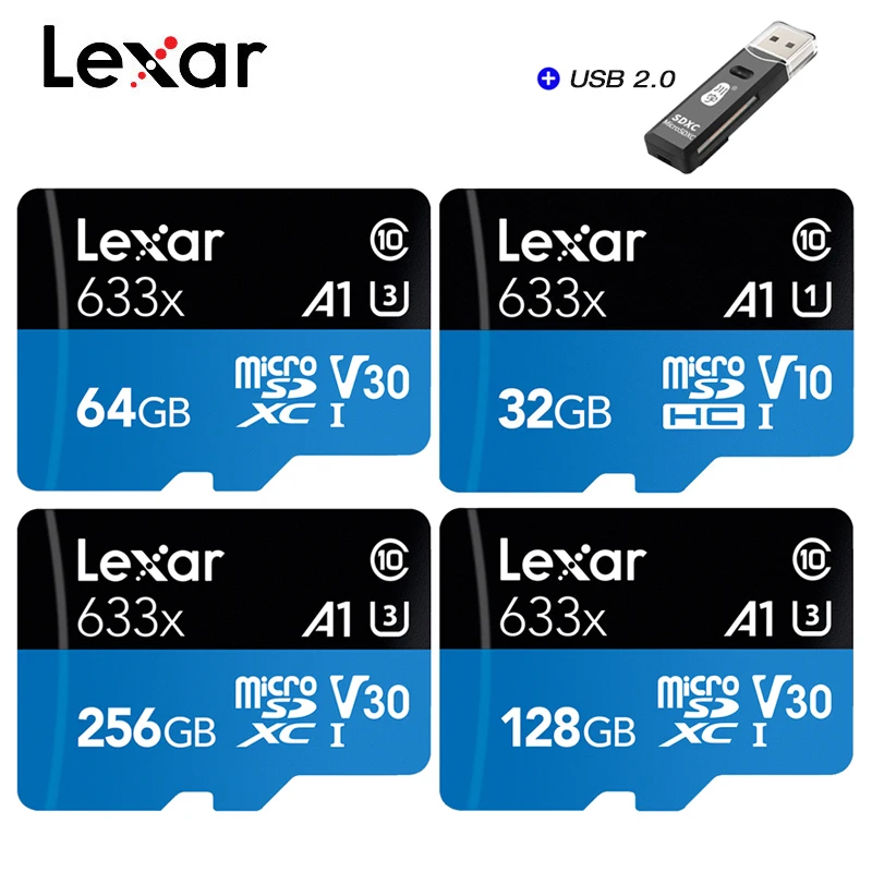 Карта памяти microSDXC/SDHC microsd Lexar 633x32 Гб класс 10|Карты памяти| |