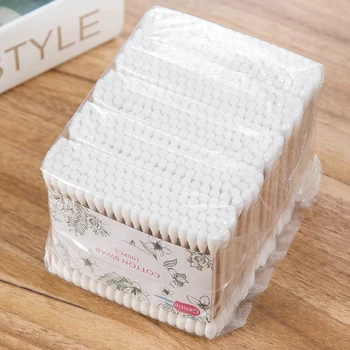 

Disposable Wooden Handle Double Head Cotton Swabs Multi-function Ear Clean Eyelash Extension Makeup Brushes