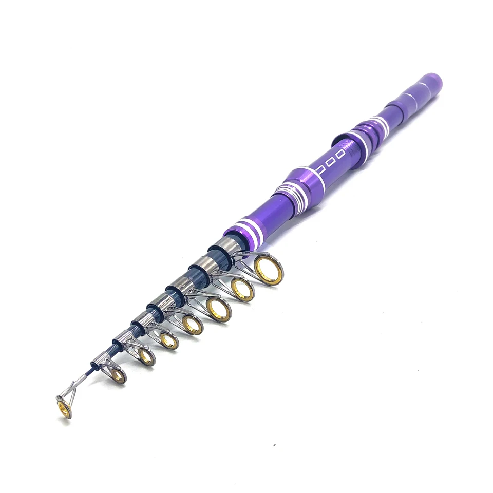 Purple 2 1,8-3M углеродная телескопическая удочка, портативная туристическая спиннинговая удочка, лодка, рок-полюс, удочка для ловли карпа, удочка для ловли окуня, щуки, кальмара - Цвет: Purple 2