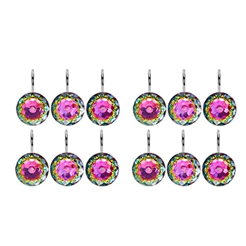 12PCS Shower Curtain Hooks Rings for Bathroom Decorative Resin Rods Curtains and Liner | Дом и сад