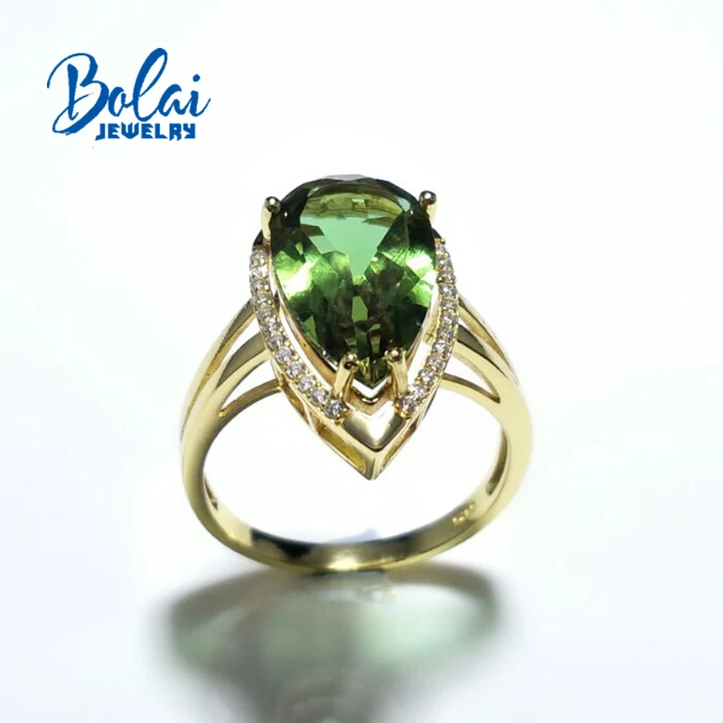 Bolaijewelry, Zultanite кольца diaspore груша 10*18 мм стерлингового серебра 925 драгоценный камень с огранкой, создающий цвет, меняющий элегантные изысканные украшения