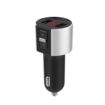 

Handsfree Bluetooth 4.2 FM Transmitter Modulator Car Car USB MP3 Adapter Dual Audio Black Charger Receiver Wireless Player W2E1