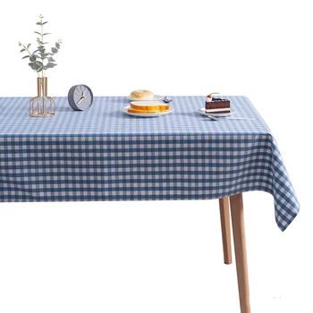 

Simple Hipster Cotton Lattice Tablecloth Mediterranean Japanese Cotton Linen Fabric Custom Wholesale christmas table