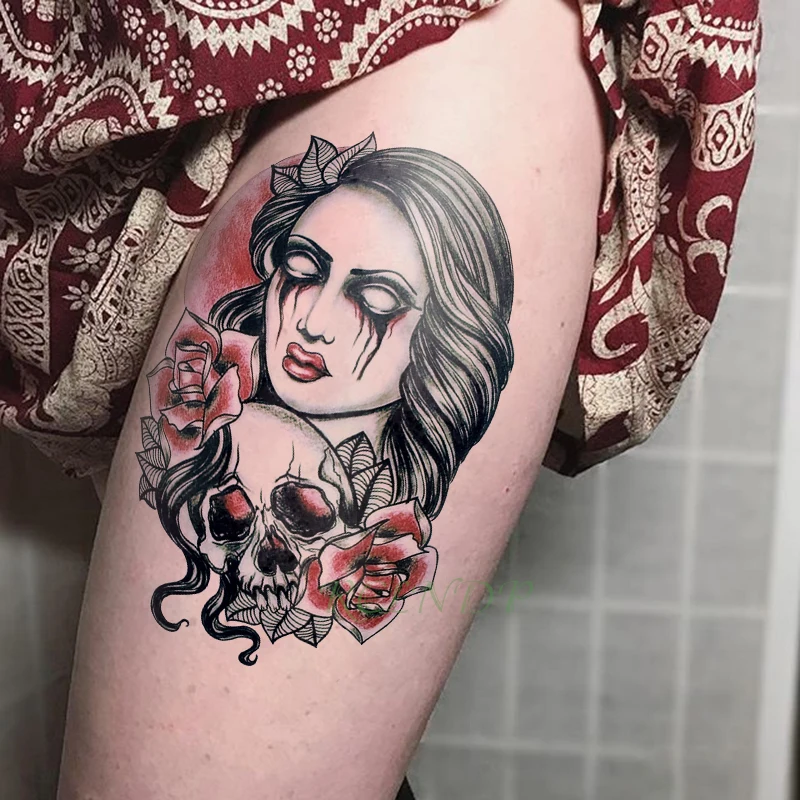 Водостойкая Временная тату наклейка большой размер enchantress witch women Мексиканский