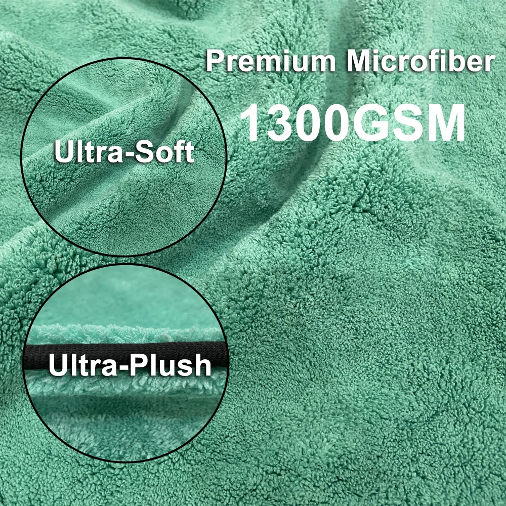 Microfiber Towel Microfiber Cleaning Cloths Microfiber Car Towel Microfiber Towels Microfiber Washing Towel Car Drying Towel 1300GSM Microfiber Drying Towel Professional Super Soft Car Washing Cleaning Cloth Towels For Auto Detailing