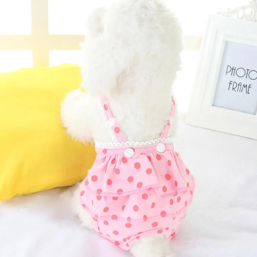 Pet Dog Panties Strap Sanitary Adjustable Dog Dot Print Underwear Diapers Physiological Pants Puppy Shorts Drop Shipping