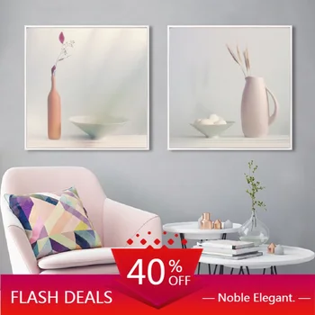 

Canvas Paintings Minimalist Fresh Vase Flowers Handpainted Wall Art Pictures Flowers Prints Living Room Home Kitchen Decor