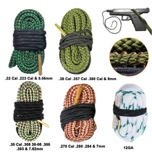 Juego de Herramientas de limpieza para Rifle, Calibre de barril, cuerda de serpiente, 22 Cal.223 Cal.38 Cal y 5,56mm, 7,62mm,12GA, limpiador de Calibre de pistola de caza