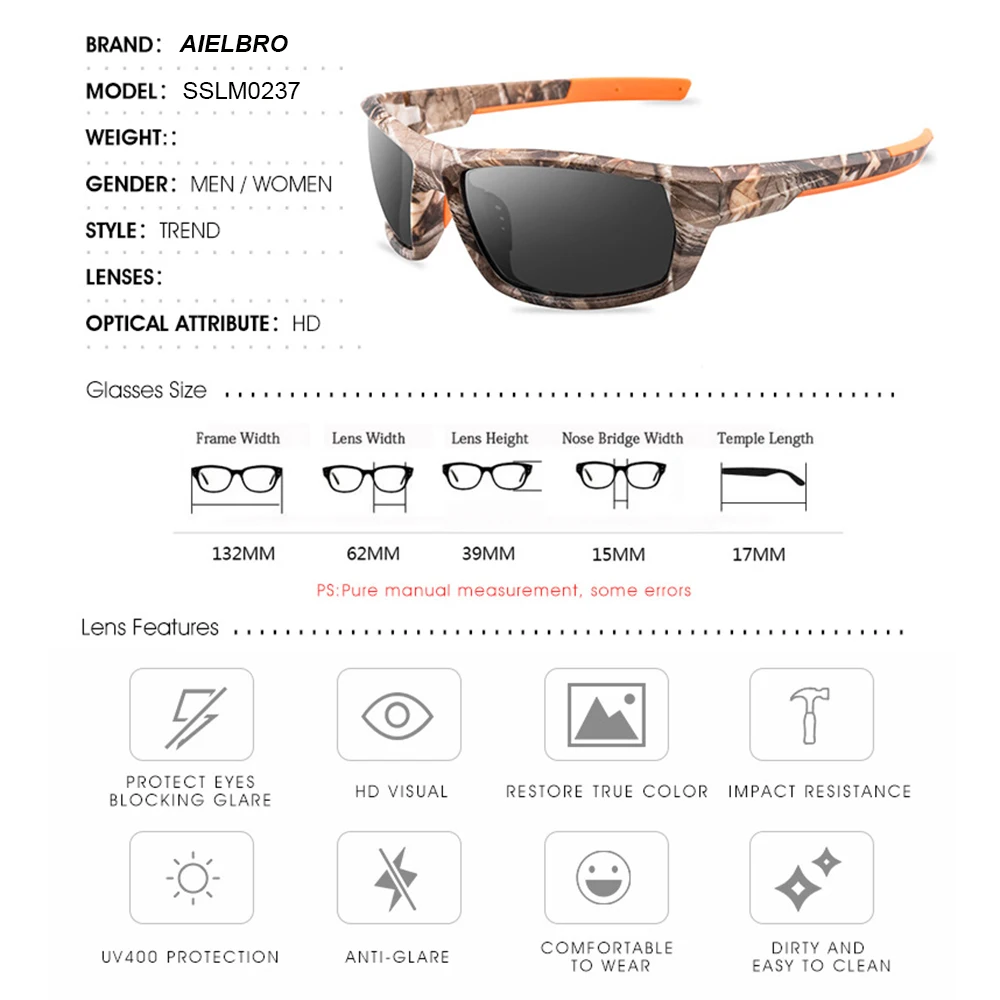 Hiking Glasses Outdoor Sports Camouflage Polarized Sunglasses Driving Fishing Running Men's Glasses Polarizing polarized sports glasses polarized glasses uv protection glasses rock climbing glasses