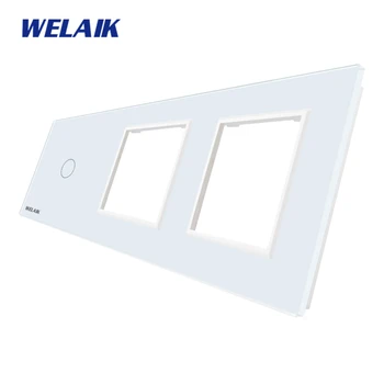 

WELAIK EU Touch-Switch DIY-Parts-Glass Panel-Only Wall-Light-Switch Crystal-Glass Panel-Square-hole A39188W/B1