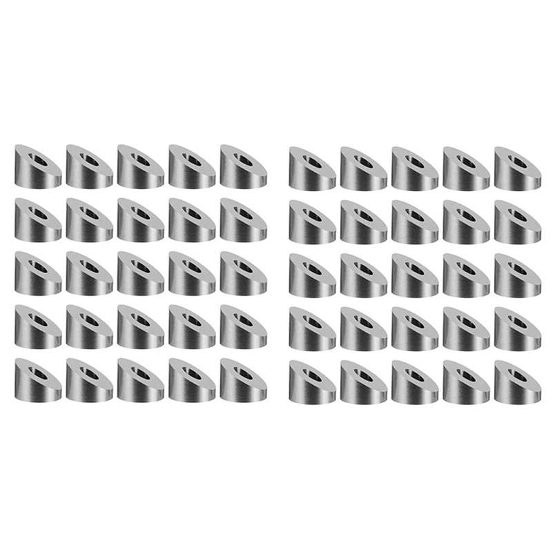 

T316 Stainless Steel 1/4 Inch 30 Degree Angle Beveled Washer for 1/8 Inch to 3/16 Inch Deck Cable Railing Kit/Hardware Wood/Meta