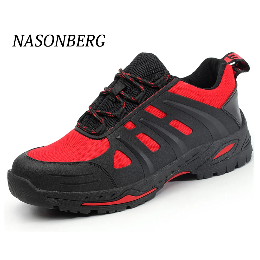 

NASONBERG Men Shoes Steel Toe Air Safety Casual Shoes Puncture-Proof Work Sneakers Breathable Shoes