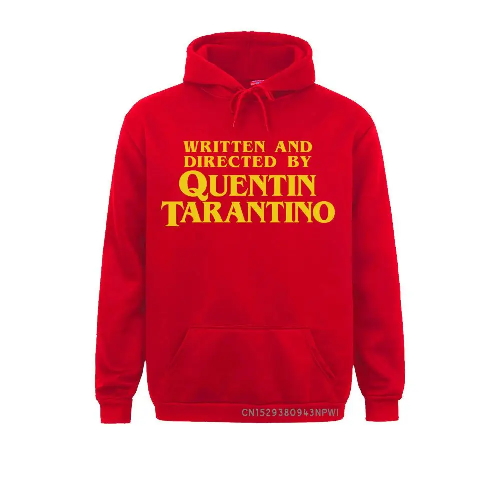 red hoodie men Written And Directed Hoodie Quentin Tarantino Graphic Pulp Fiction Hood High Quality Funny Hoody Clothing Letter Sportswear blue hoodie