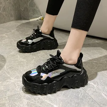 

Plus Size Breathable Women Chunky Sneakers 2020 Fashion Women's Platform Trainers Woman Shoes Footwear sports shoes E16-54