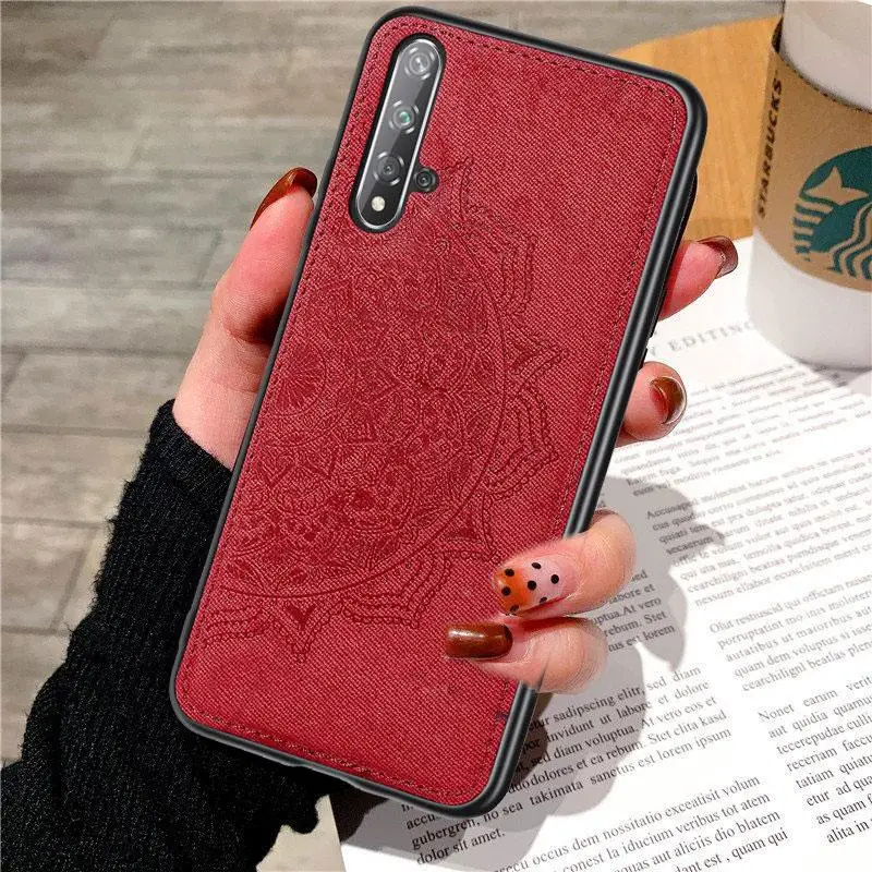 Для huawei Nova 5T Honor20 модный тканевый корпус силиконовый бампер ткань + PC чехол для