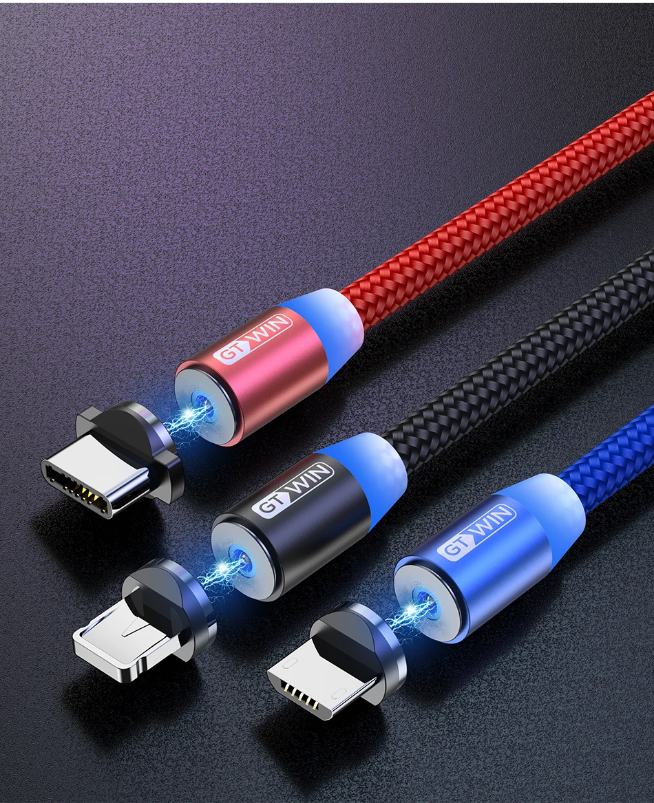 GTWIN Магнитный зарядный usb-кабель для iPhone 11 Pro Max Charge Micro USB type-C кабель для Xiaomi huawei Magnet USB-C зарядное устройство 3 м