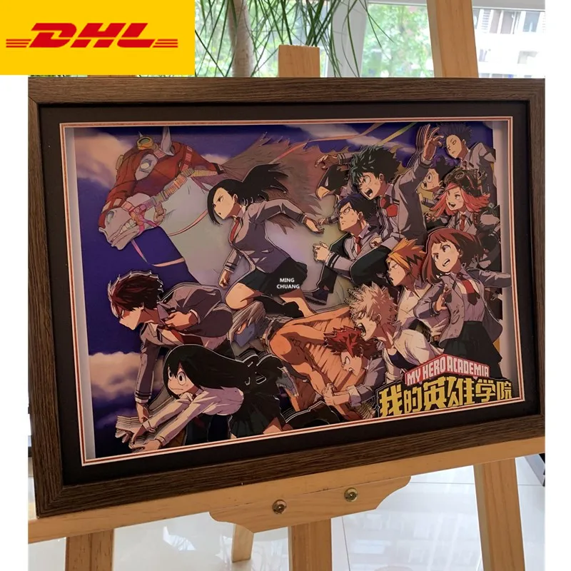13 "My Hero Academy мидория изуку мультфильм 3D стереограф ручной работы фото документ в рамке галерея фигурка игрушка коробка 32 см V509
