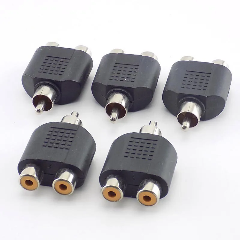 5x RCA штекер на 2 гнездовая контакт-деталь RCA AV Разъем для аудиокабеля IN-LINE конвертер Разъем для CCTV камеры безопасности K13