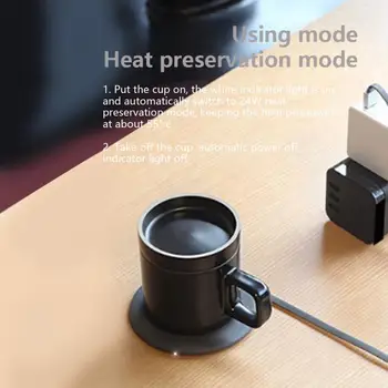 

Wireless Cup Heater Mini Portable Thermostatic Tablemat Heating Coaster Mat Electric Hot Tea Makers Desktop Hot Milk Heater
