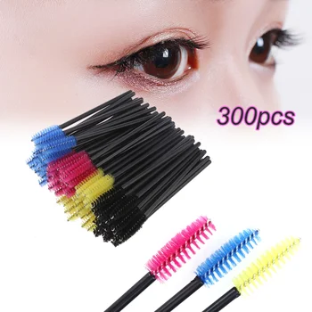 

100pcs Disposable Eyelash Mascara Brushes Wands Applicator Makeup Brush Kits (Rose Red)