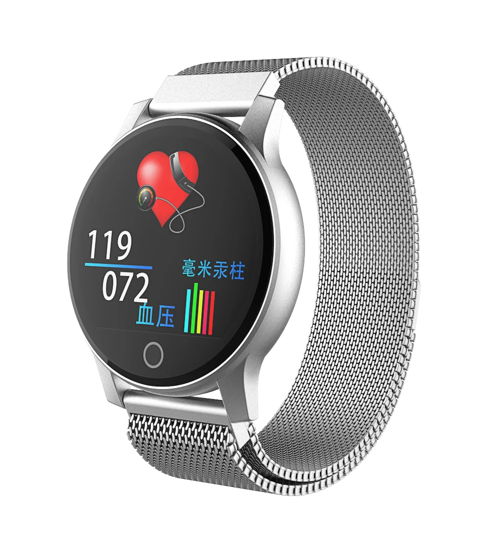 Серебристый Смарт-часы с Bluetooth, умный Браслет, монитор сердечного ритма, часы для xiaomi huwei, браслет для измерения артериального давления, фитнес-трекер, браслет - Цвет: Серебристый