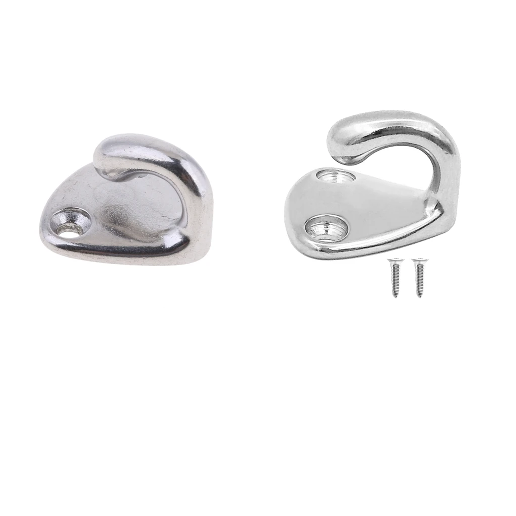 2pcs Marine Stainless Steel Boat Pad Eye Hook Fixing Hardware