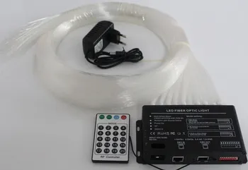 

10 Hole 5W 24Key RF remote controlled Meteor effect LED Light Engine Driver White+200pcs*1.0mm*2m Fiber optic plastic cable PMMA