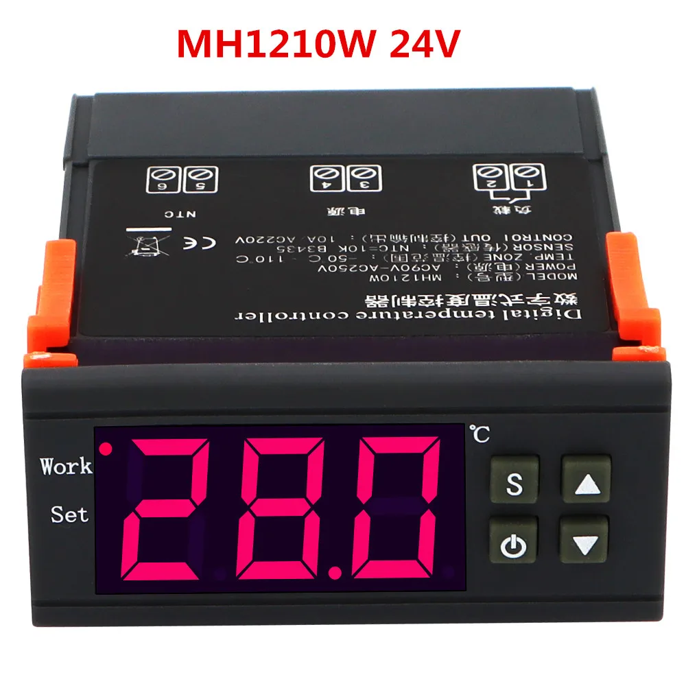 LED-Temperaturregler MH1210A Temperaturregler für Kühlhaus-Kühlmanagement Elektronischer Digitalanzeigethermostat AC220V Digitaler Temperaturregler 