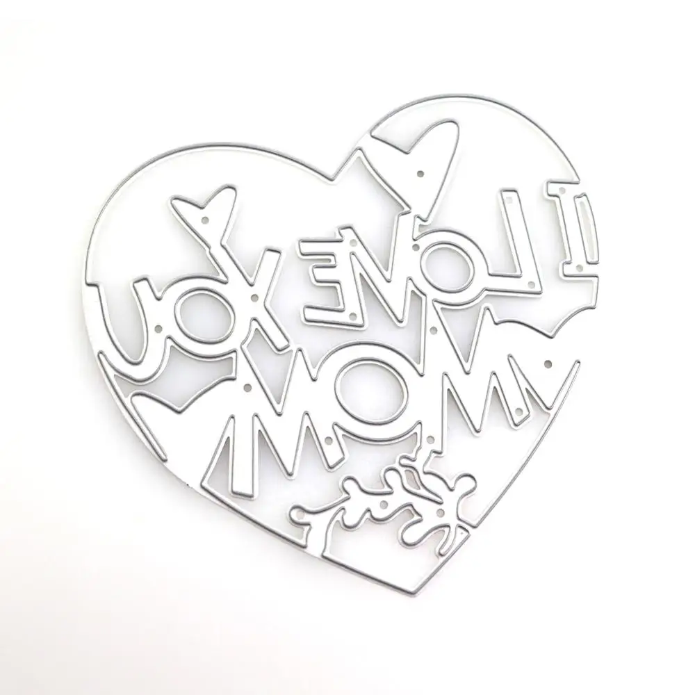 Hear Dies I Love You Mom Металлические режущие штампы слова буквы ремесло высечки трафарет для DIY бумажные карточки для скрапбукинга шаблон
