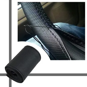 

1 PCS DIY Universal Auto PU Leather Car Styling Steering Wheel Cover With Needles Thread Breathability Skid-Proof