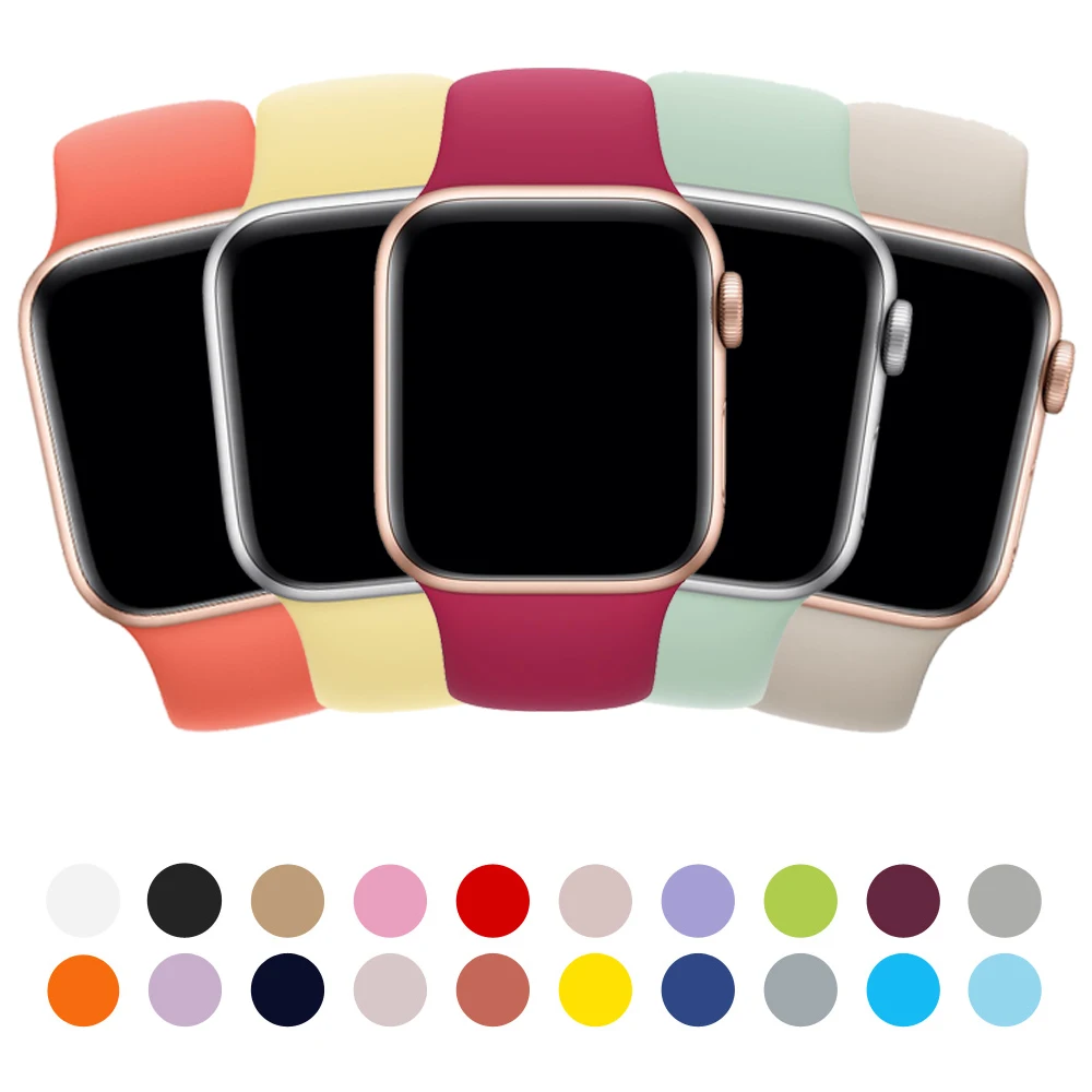 

Loop Soft Silicone Sports Watchband For Apple Watch Series 5/4/3/2/1 38mm 42mm Rubber Strap For iwatch Bands Series 4 40mm 44mm