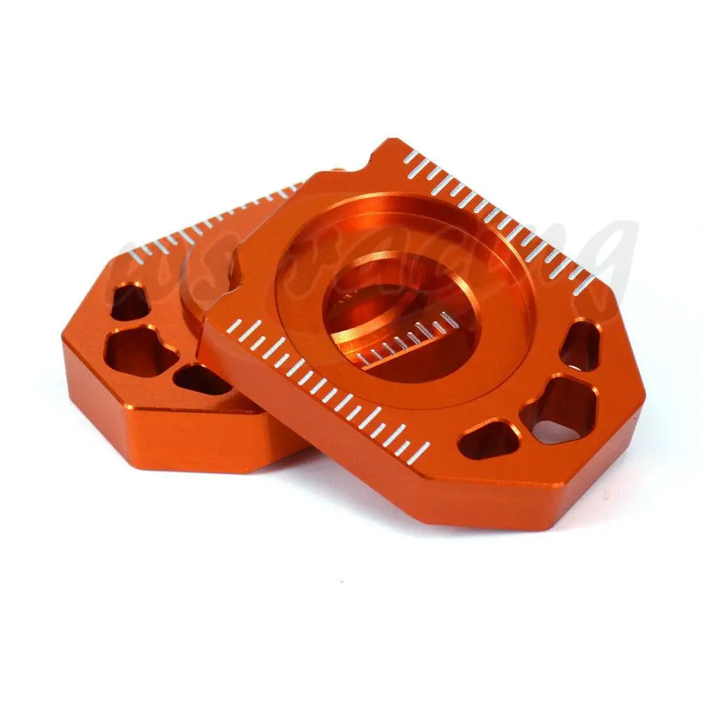오토바이 CNC 알루미늄 프론트 & 리어 휠 허브 스페이서 및 체인 조절기 KTM SX SX-F 용 액슬 블록 XC-F SXF 125-450 2013-2014