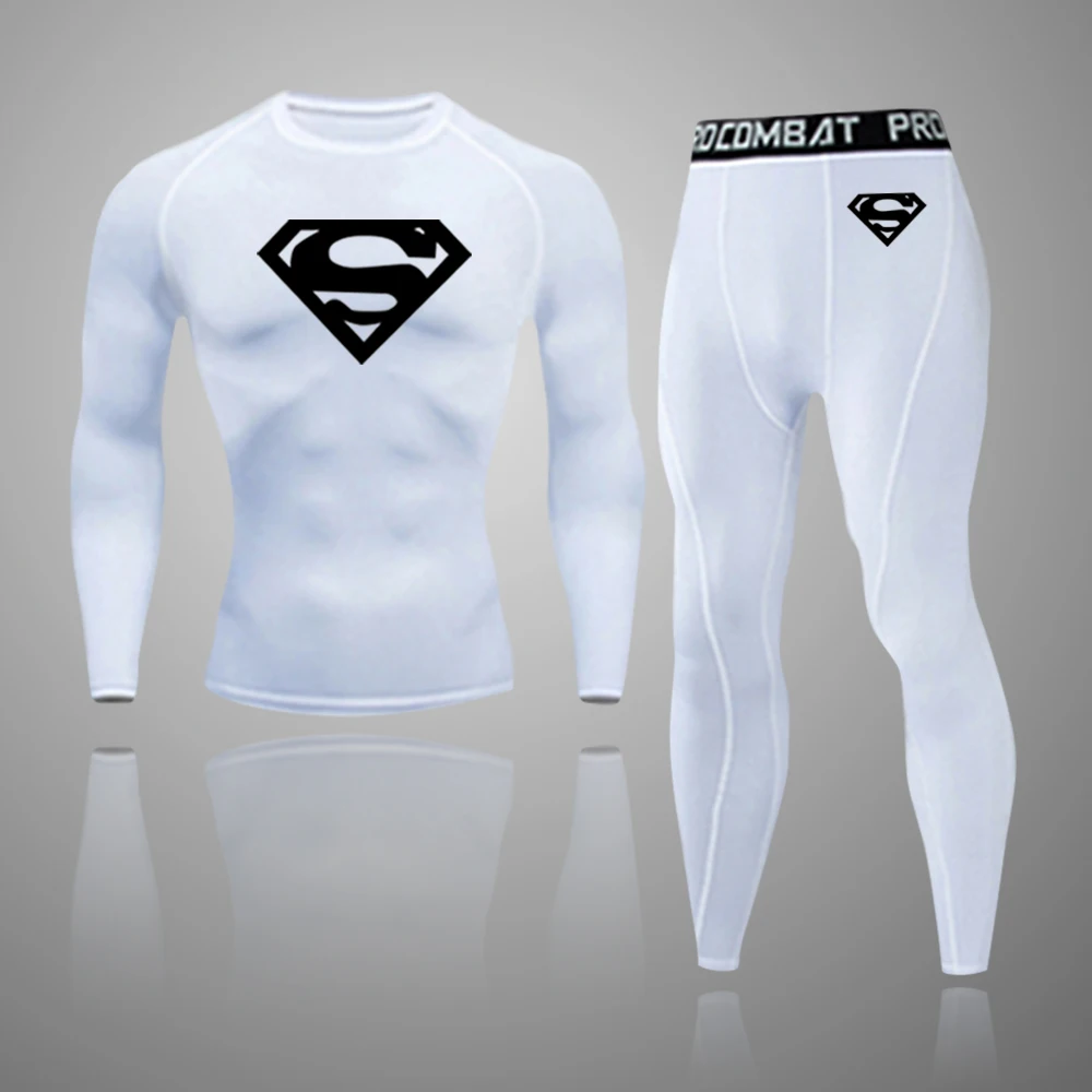 2021 New Men's Sports Set Running Tights Workout Fitness Comprehensive Training Tracksuit Long Sleeves Shirts Sportswear Kit
