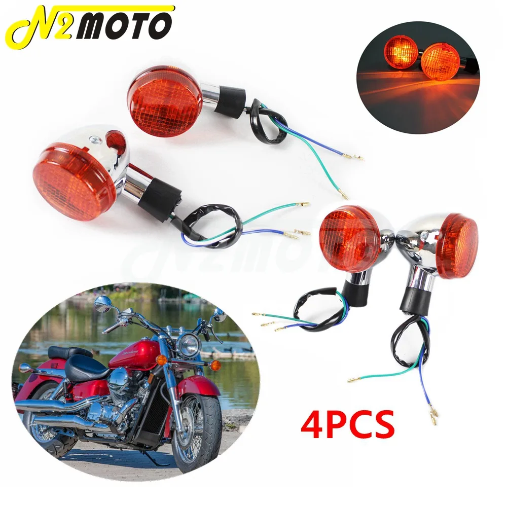 Automotive 4x 12V Motorcycle Turn Signals For Honda Shadow Aero Phantom VLX VT 700 750 1100