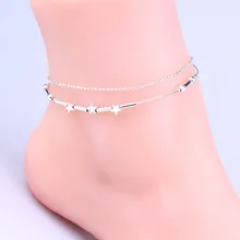 Простой-Стиль Мода маленькая «пятиконечная звезда посеребренные двойные Слои Медь трубы фиксированности посеребренные аксессуары