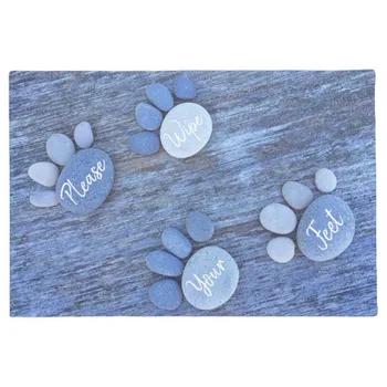 

Please Wipe Your Feet Doormat Cute Blue Home Decoration Entry Non-slip Door Mat Rubber Washable Floor Carpet