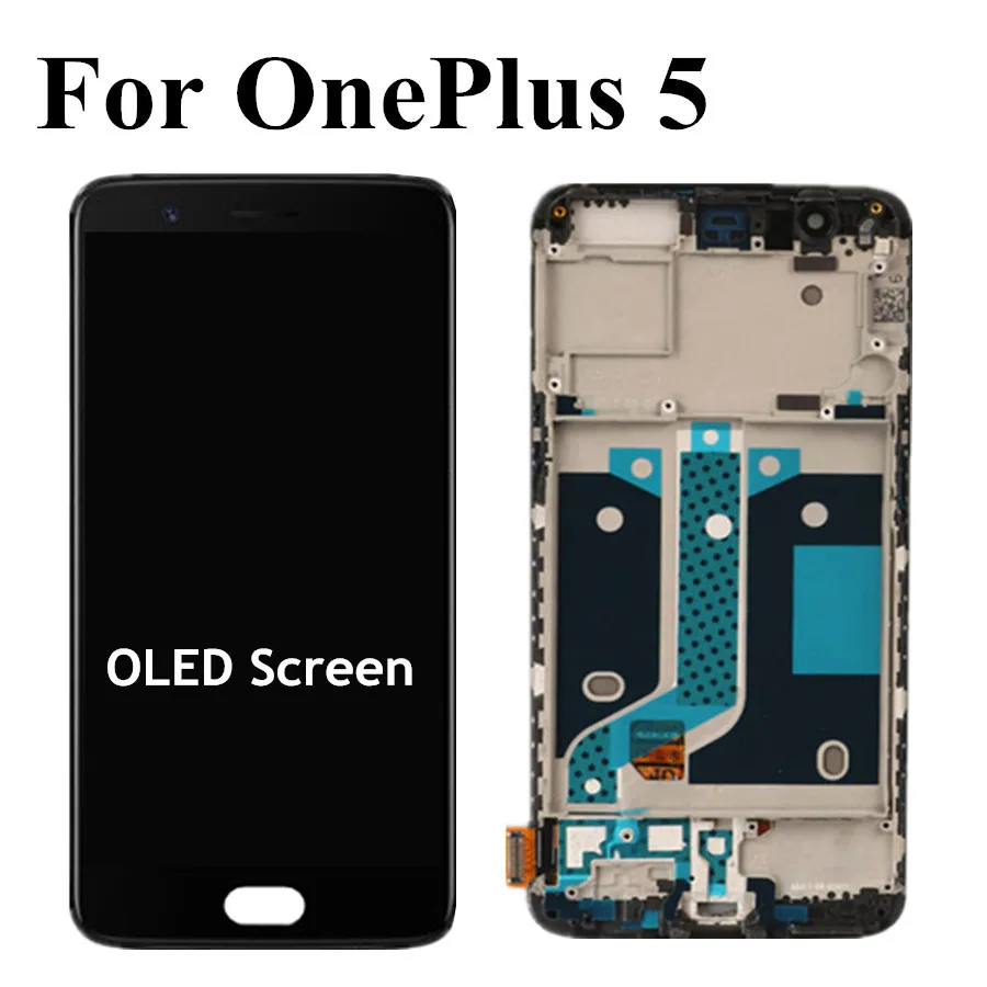 Tested A5000 LCD For Oneplus 5 lcd Display Touch Screen Digitizer Assembly Replacement with frame for Oneplus 5 display