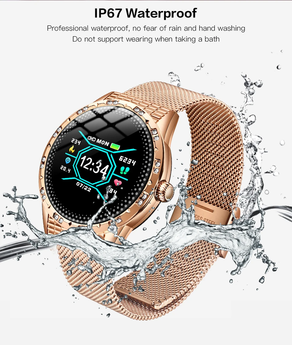 Hot Sale Women Smart Watch Heart Rate Blood Pressure Monitor Smart Watch Women Smartwatch Men for Apple IOS Android Phone