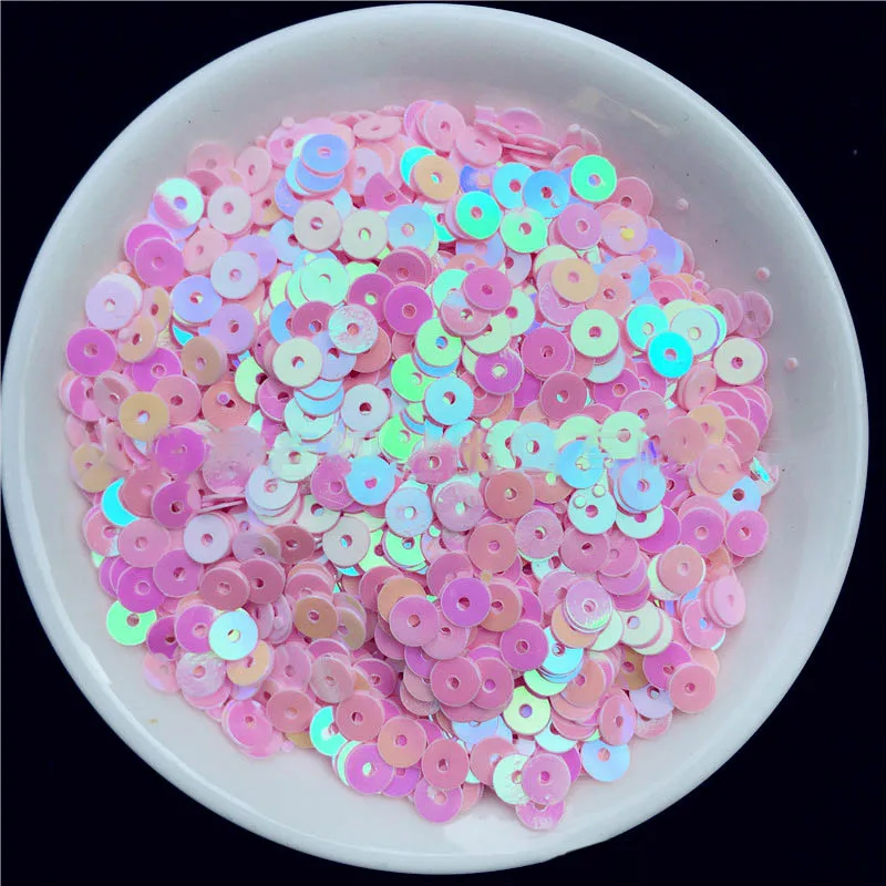 Plating Pink 2000 шт ПВХ блестки многоцветные пластиковые свободные блестки для платья дома вечерние свадебные украшения блестки стеклянные бусины труба пятно 4 мм - Цвет: Plating Pink
