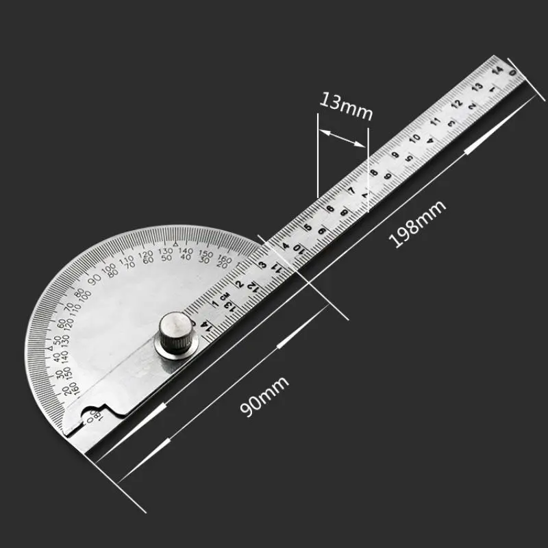 180 градусов Регулируемый Нержавеющая сталь угловая линейка; Деревообработка измерительный инструмент транспортиры